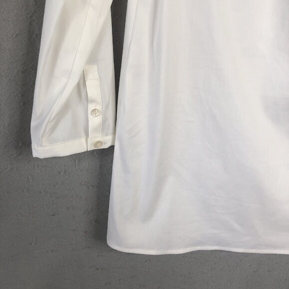 Vineyard Vines Top Womens 0 White Poplin Basketweave Stretch Beach Prep NEW - Picture 14 of 16